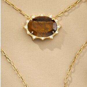 Anthropologie Gold and Brown Necklace